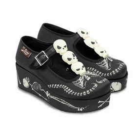 Chocolaticas Skeletons Under Your Bed Women's Mary Jane Platform Walmart Mary Jane Shoes