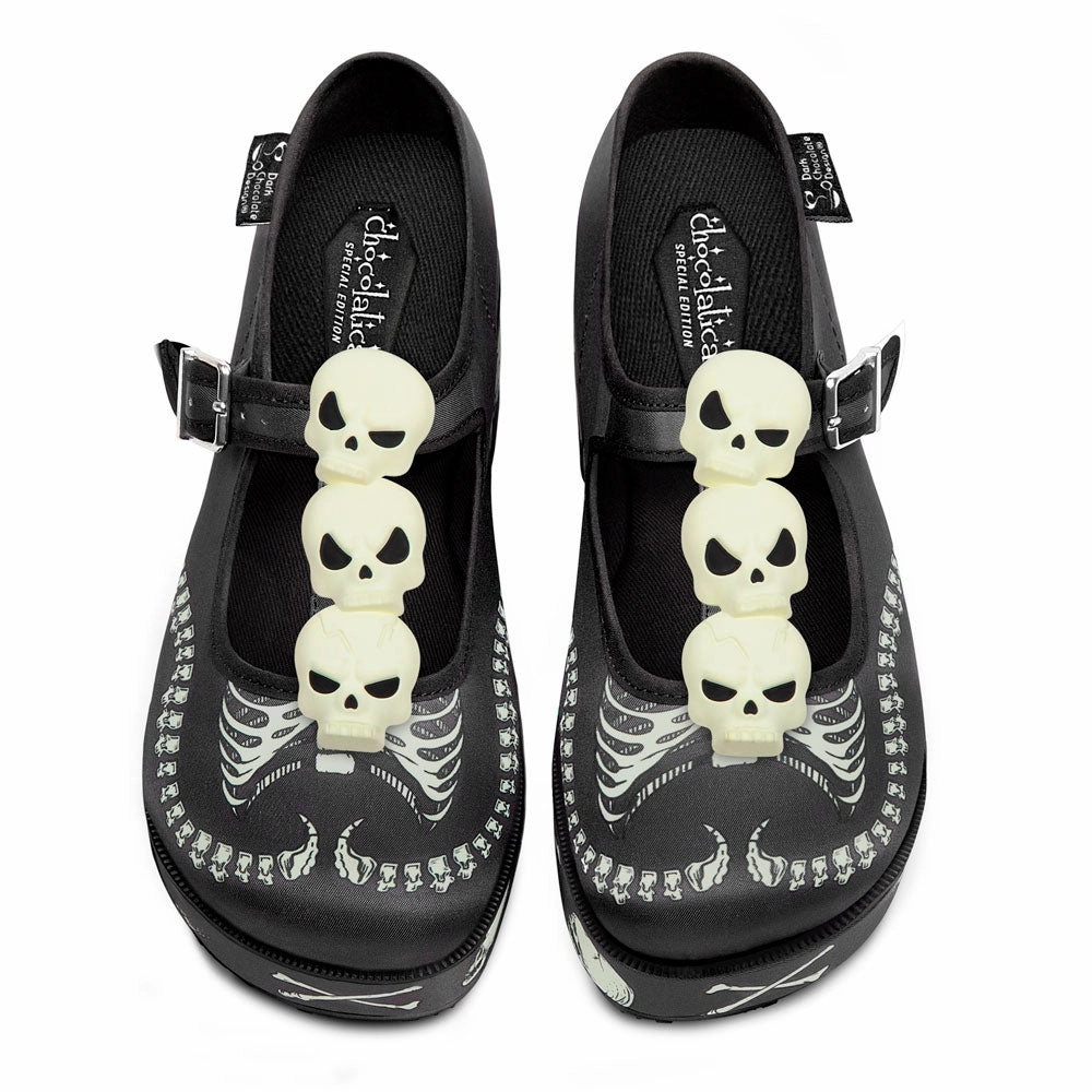 Chocolaticas Skeletons Under Your Bed Women's Mary Jane Platform