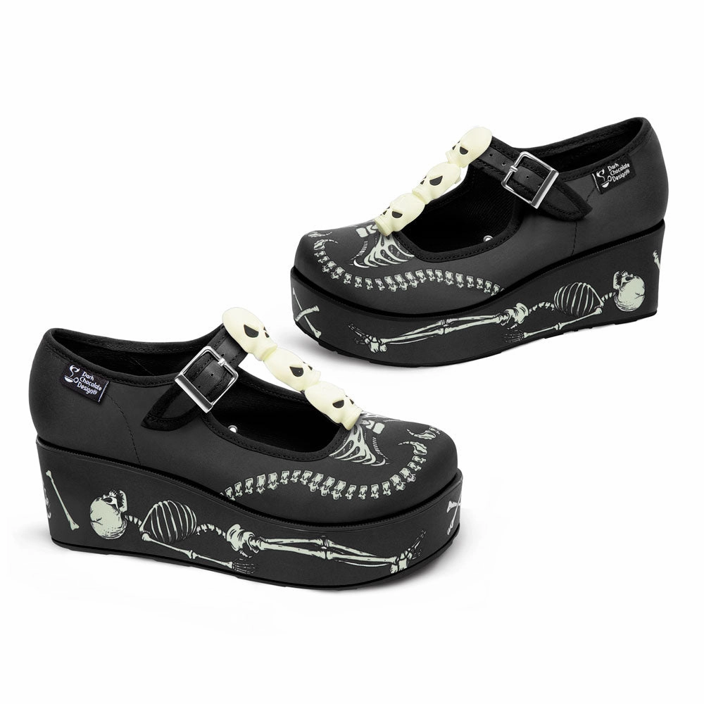 Seychelles Shoes Mary Janes Chocolaticas Skeletons Under Your Bed Women's Mary Jane Platform