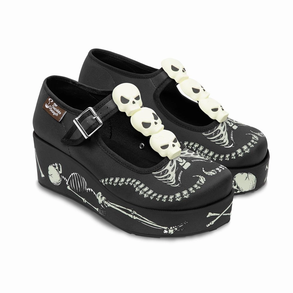Array Breeze Mary Jane Shoes Chocolaticas Skeletons Under Your Bed Women's Mary Jane Platform