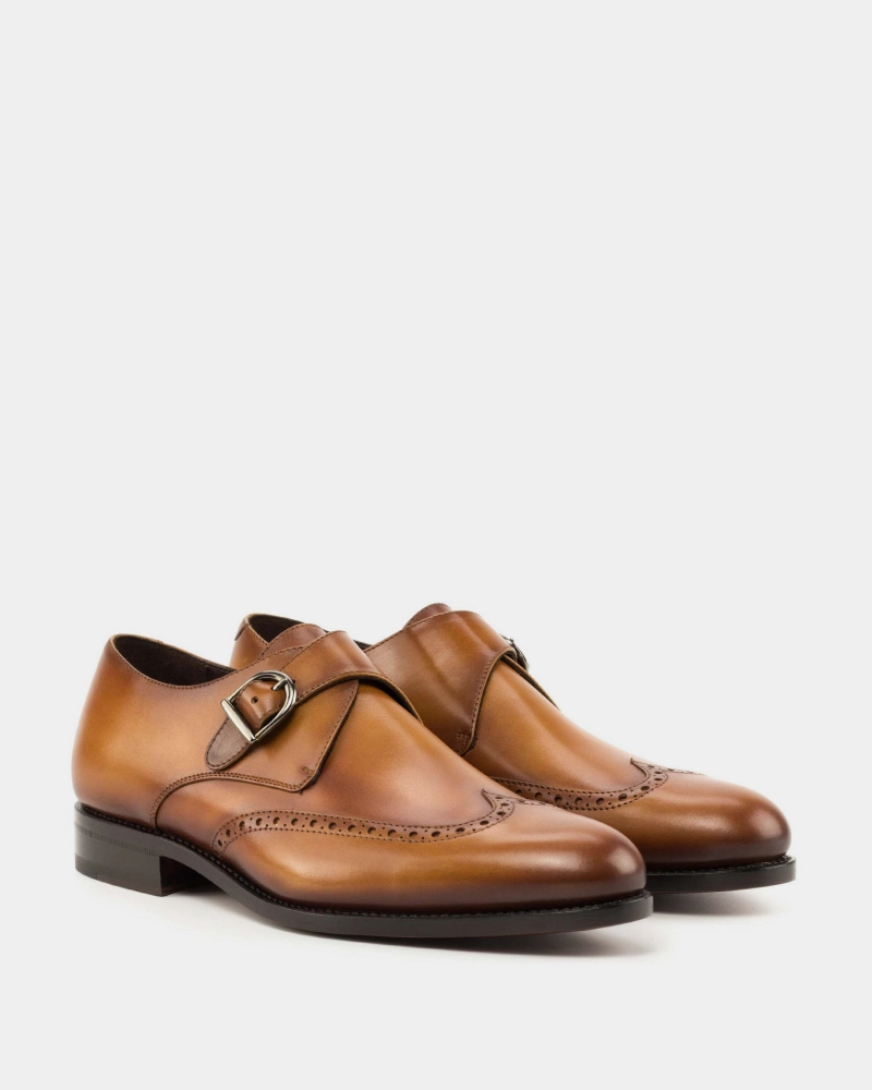 Chris Cognac Calf Single Monk Welsh Brogue