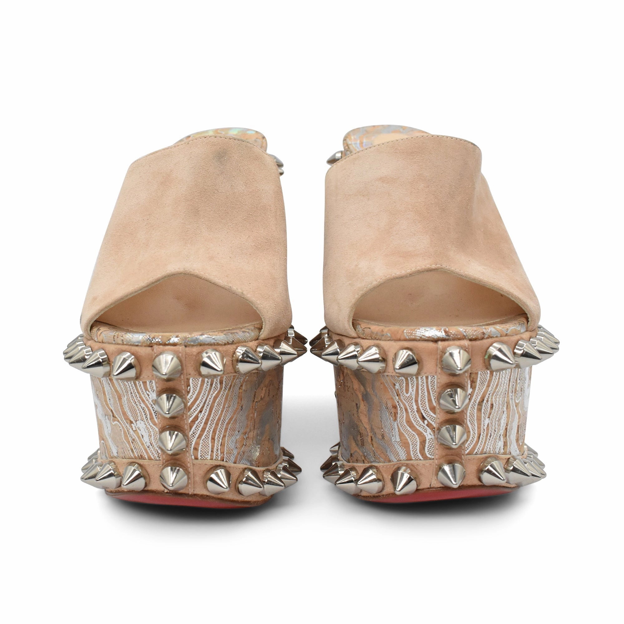 Christian Louboutin 'Massvatac' Platform Sandals - Women's 36 8065 Mary Jane Crazy Horse Leather Shoes