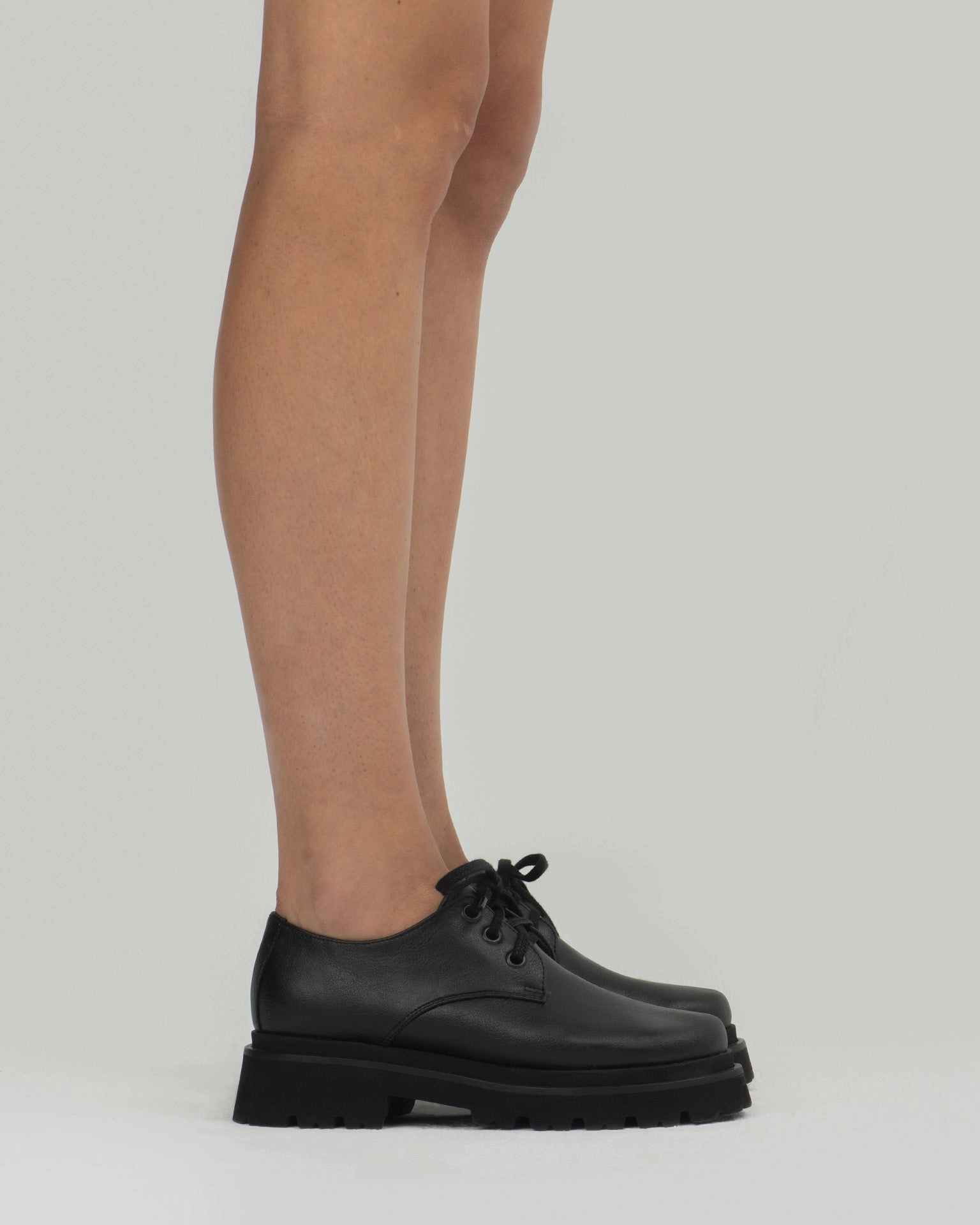 Heel Lace Up Shoes Chunky Derbs No.2 Vegea woman derbs grape leather