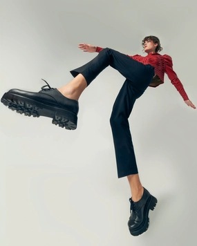 Chunky Derbs No.2 Vegea woman derbs grape leather Lace Up Quality Shoes