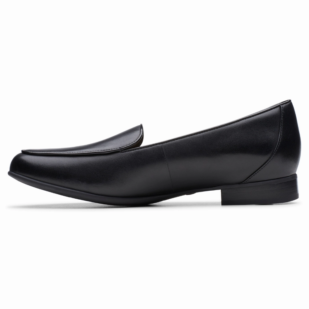 Clarks Un Blush Ease Black Leather Loafer (Women's) Purple Loafers