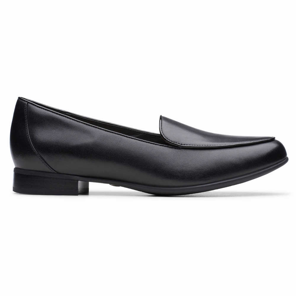 Chunky Loafers With Dress Clarks Un Blush Ease Black Leather Loafer (Women's)