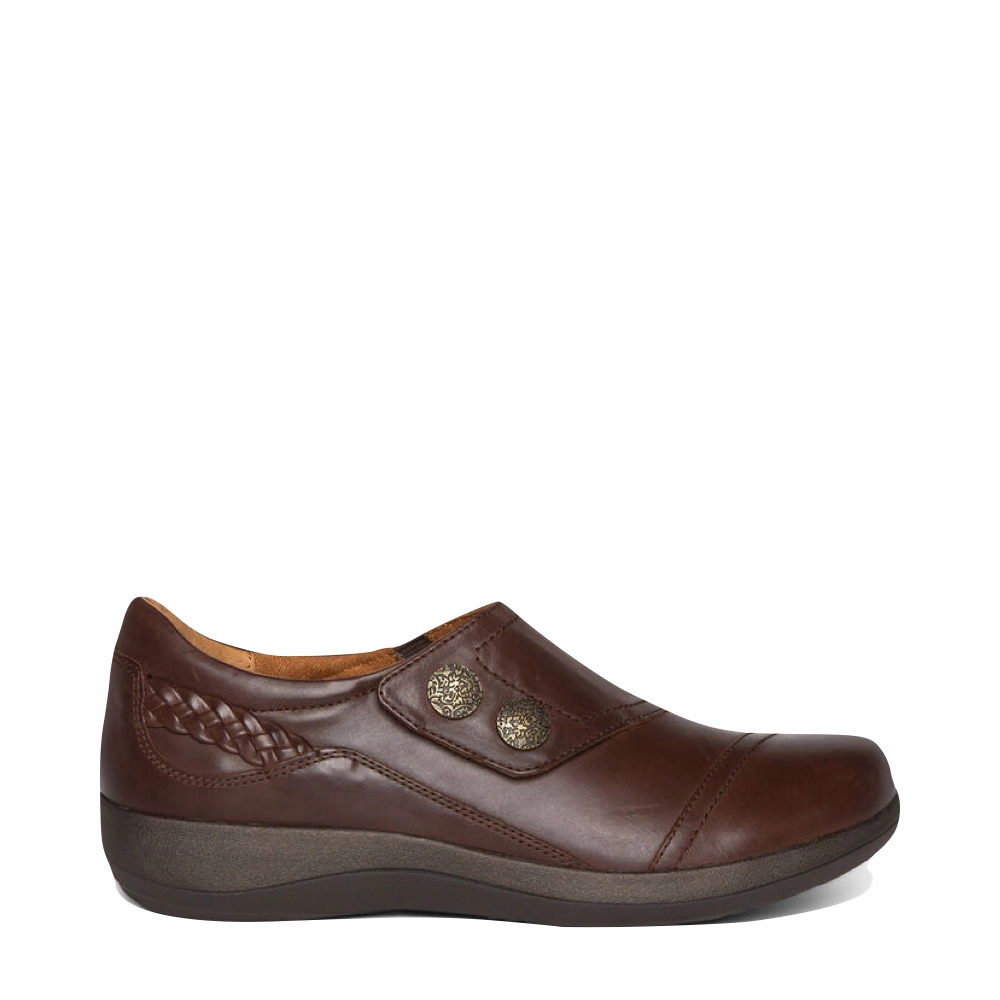 Made In England Brogues Aetrex Women's Karina Slip On in Brown