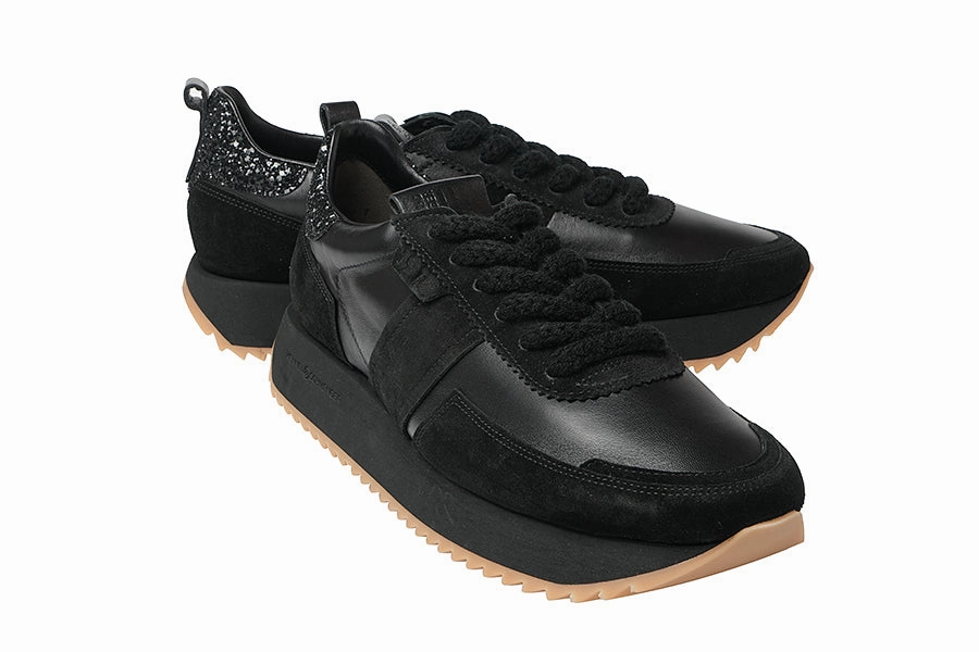 KEN YOSHIMOTO BLACK Glitter Brogues