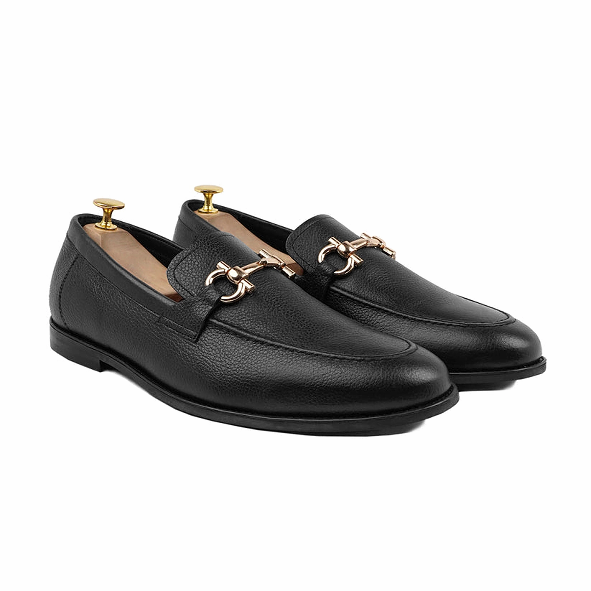 Bucharest - Men's Black Pebble Grain Leather Loafer Imperial Loafers