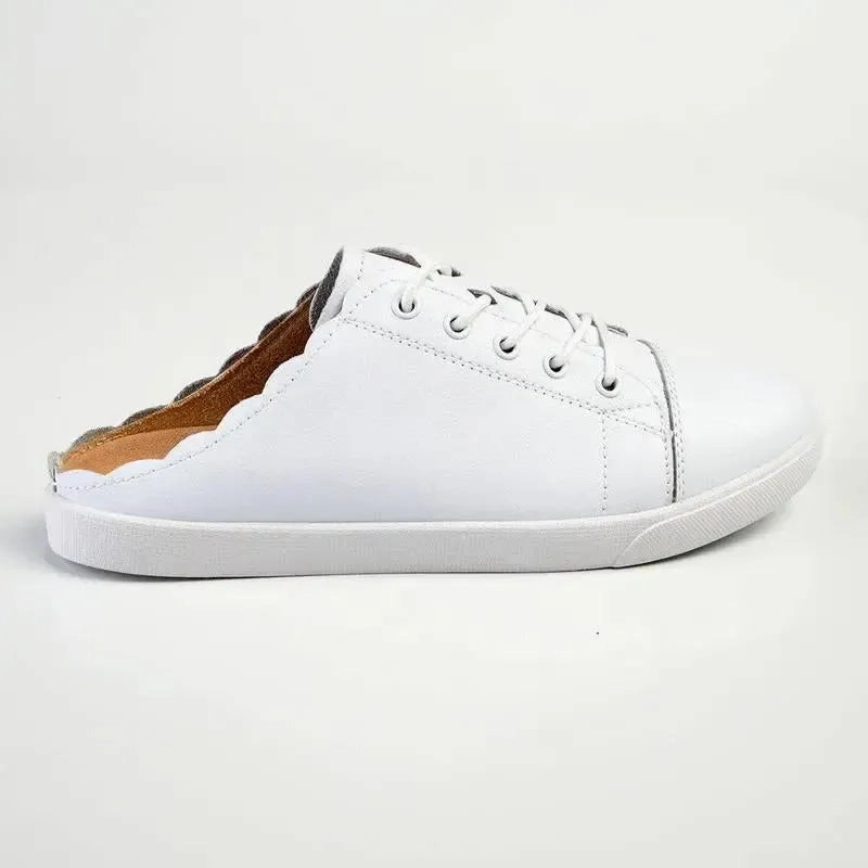 Canvas Slip On Sneaker Julz Luka Leather Mule Slip On Sneaker - White