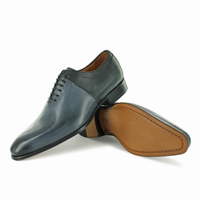 1509 - Blue Steel Derby Shoes Chunky Sole