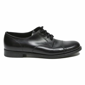 Addina Flower Mary Jane Platform Oxfords PRADA Womens Lace-Up Oxford Black Leather UK 7.5 Formal Classic Smart Shoes