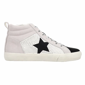 Lester Perforated High Top Slip On Sneakers Cowhide Slip On Shoes