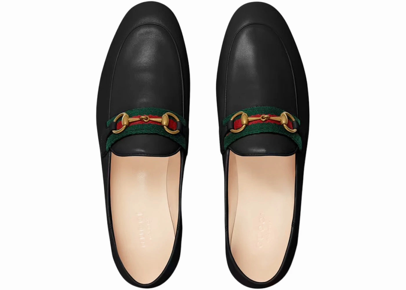 Gucci Slip On Loafer With Web Black Leather Slip On Deck