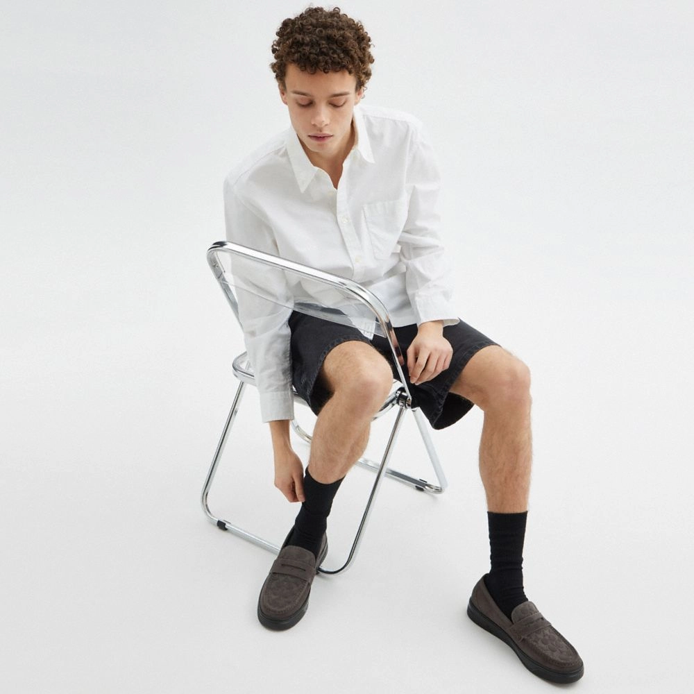 Loafers Soft Coach Hybrid Loafer With Signature Print Charcoal