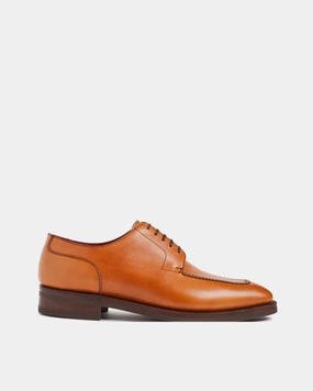 Derby Shoes Vibram Cognac Calf Norwegian Split Toe Shoe