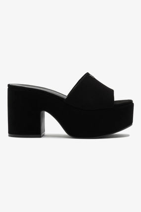 David Jones Mary Jane Shoes Miso Platform Mule In Black Suede