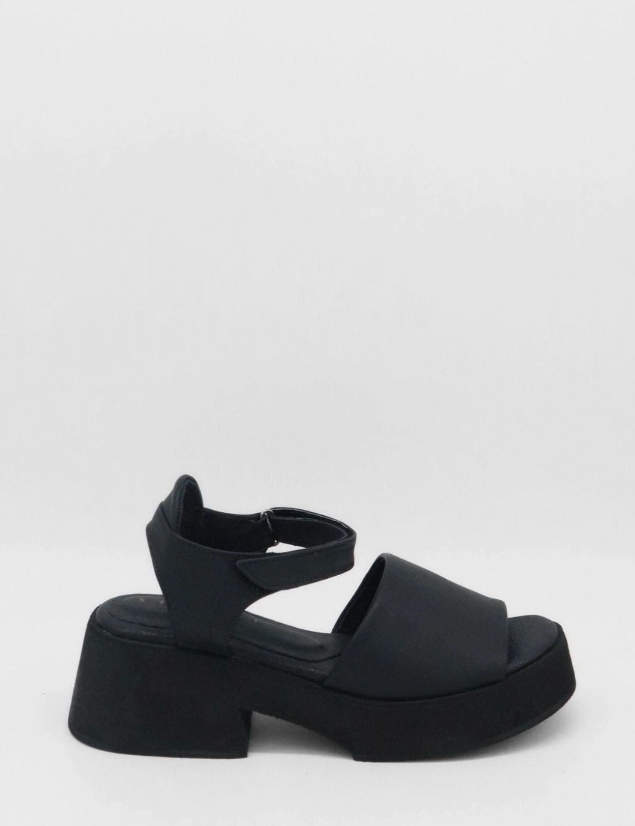 Homestuck Shoes Mary Jane Tribe clog platform strap sandals in black leather womens shoes