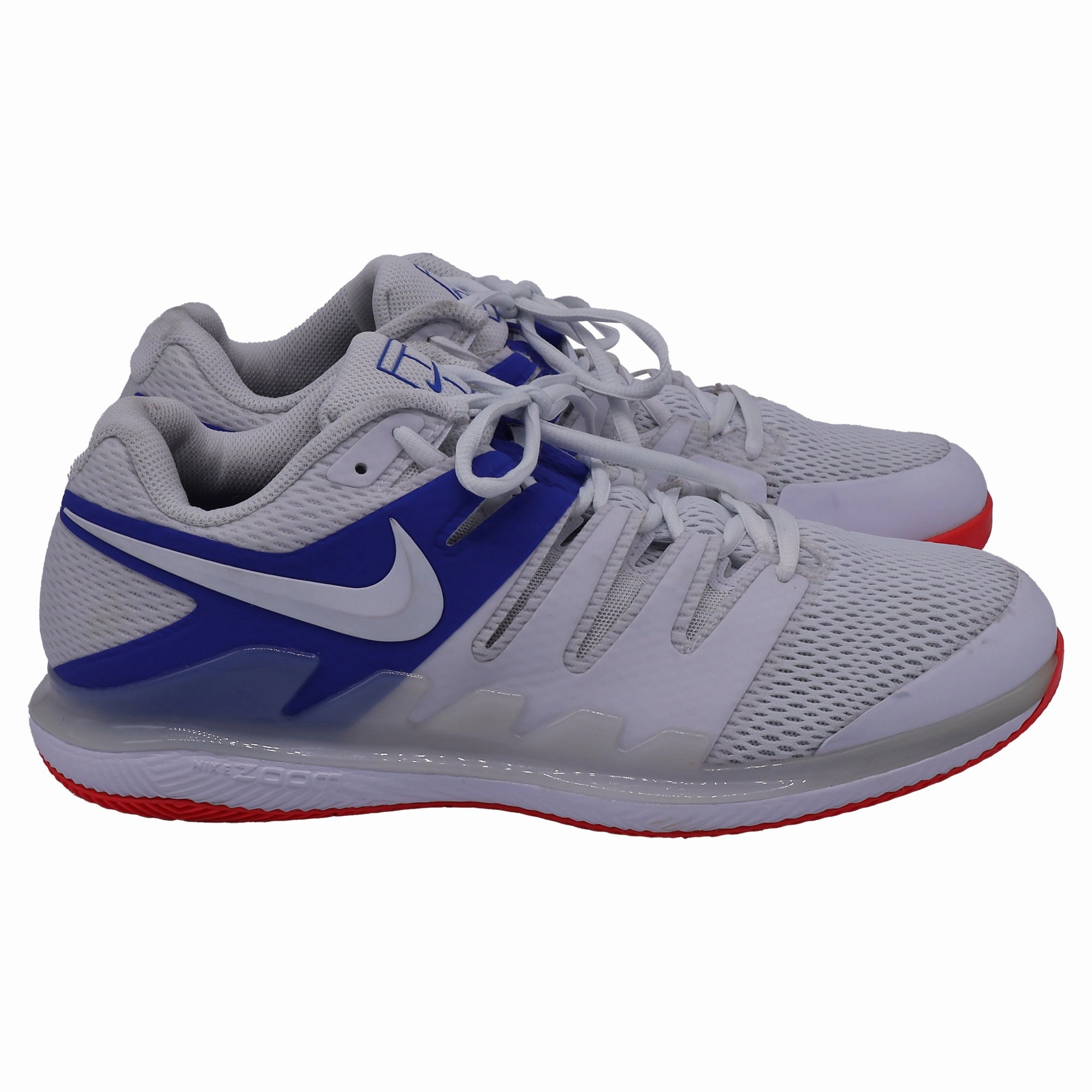 Nike Court Air Zoom Vapor X Sneakers in White Game Royal Polyester Sneaker Tennis Shoes