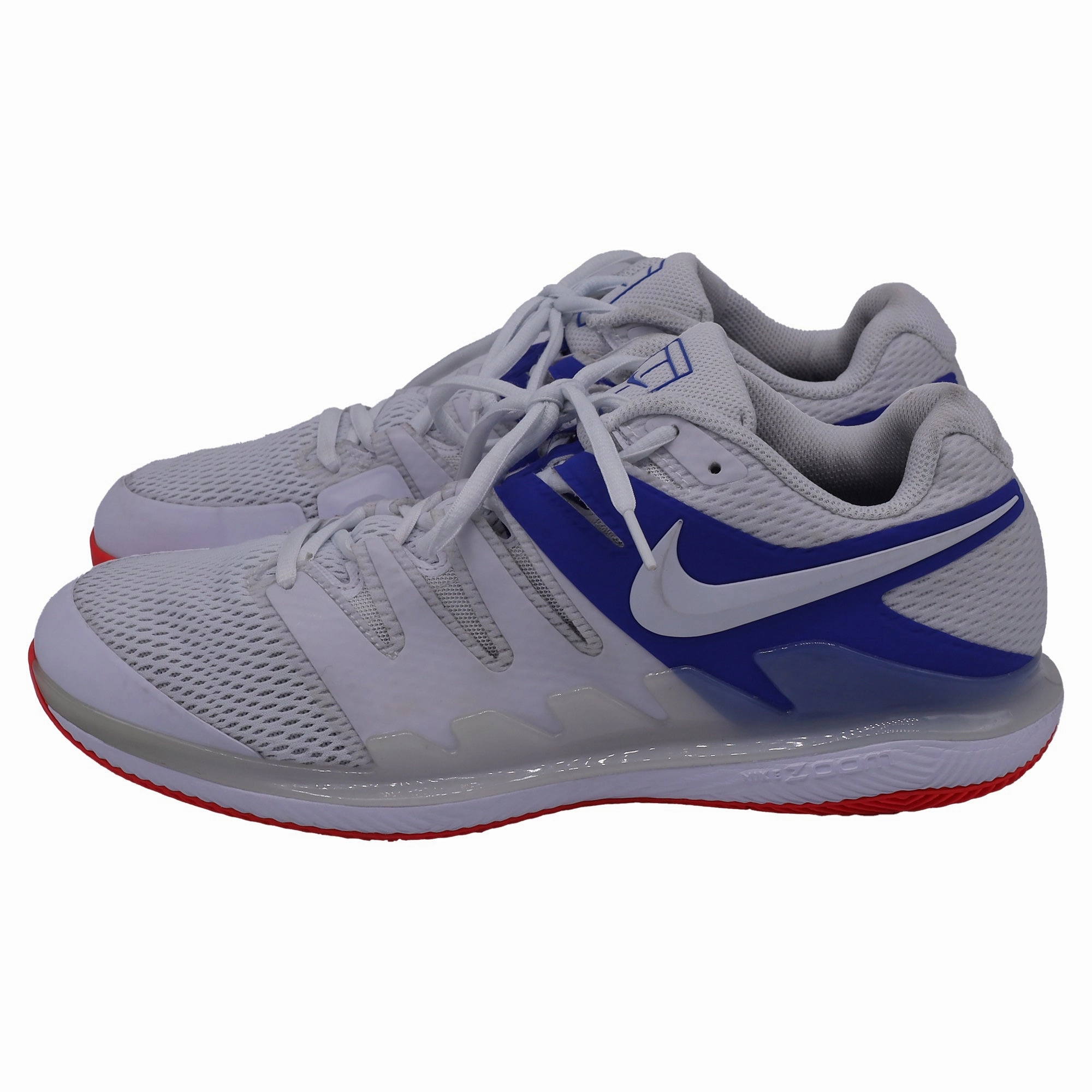 Futuristic Tennis Shoes Nike Court Air Zoom Vapor X Sneakers in White Game Royal Polyester