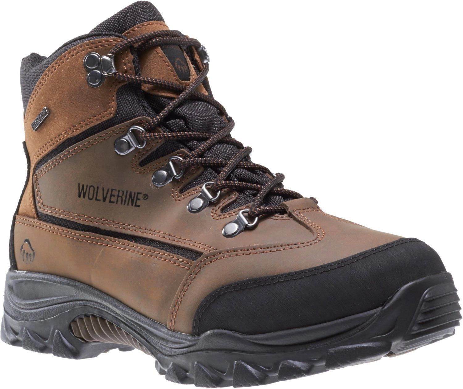 Wolverine Mens Brown/Black Leather Spencer WP Mid Hiking Boots Ultra Fastpack Iii Gtx Hiking Shoes