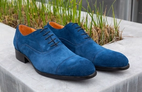 Davidson Grand Longwing Oxfords Suede Lace-Up Oxford Blue