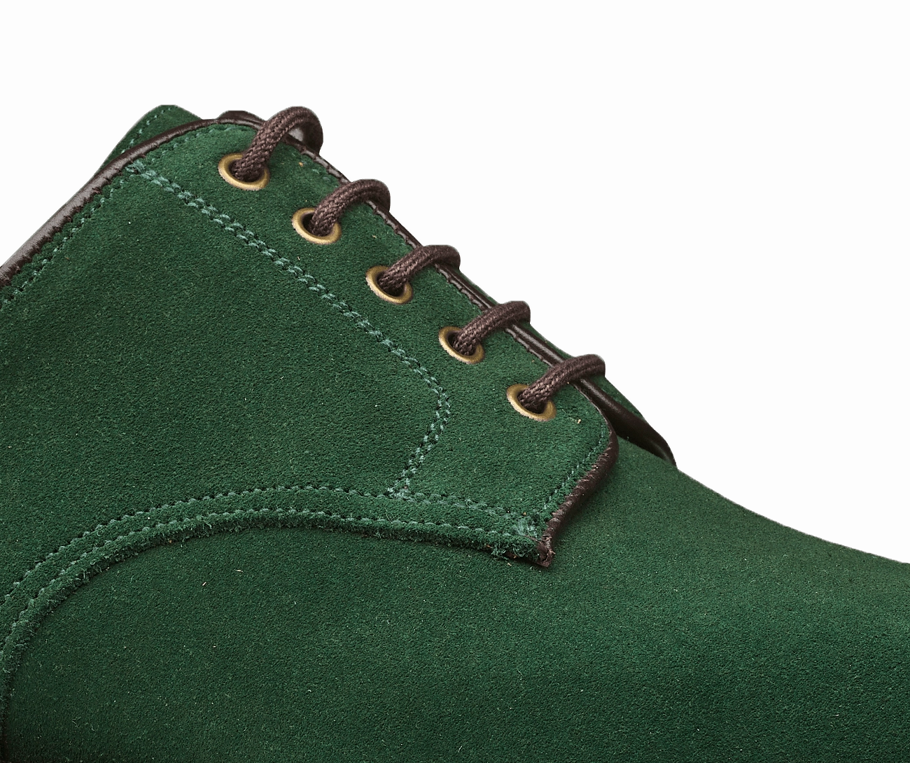 Grasmere Bottle Green Suede Lace Up Medallion Toe Dress Shoes
