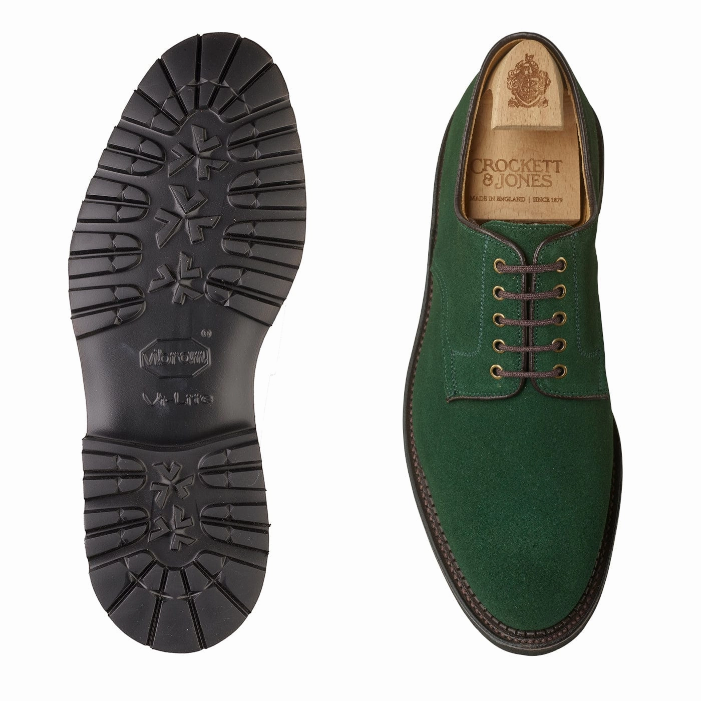 Classic Derby Shoe Grasmere Bottle Green Suede