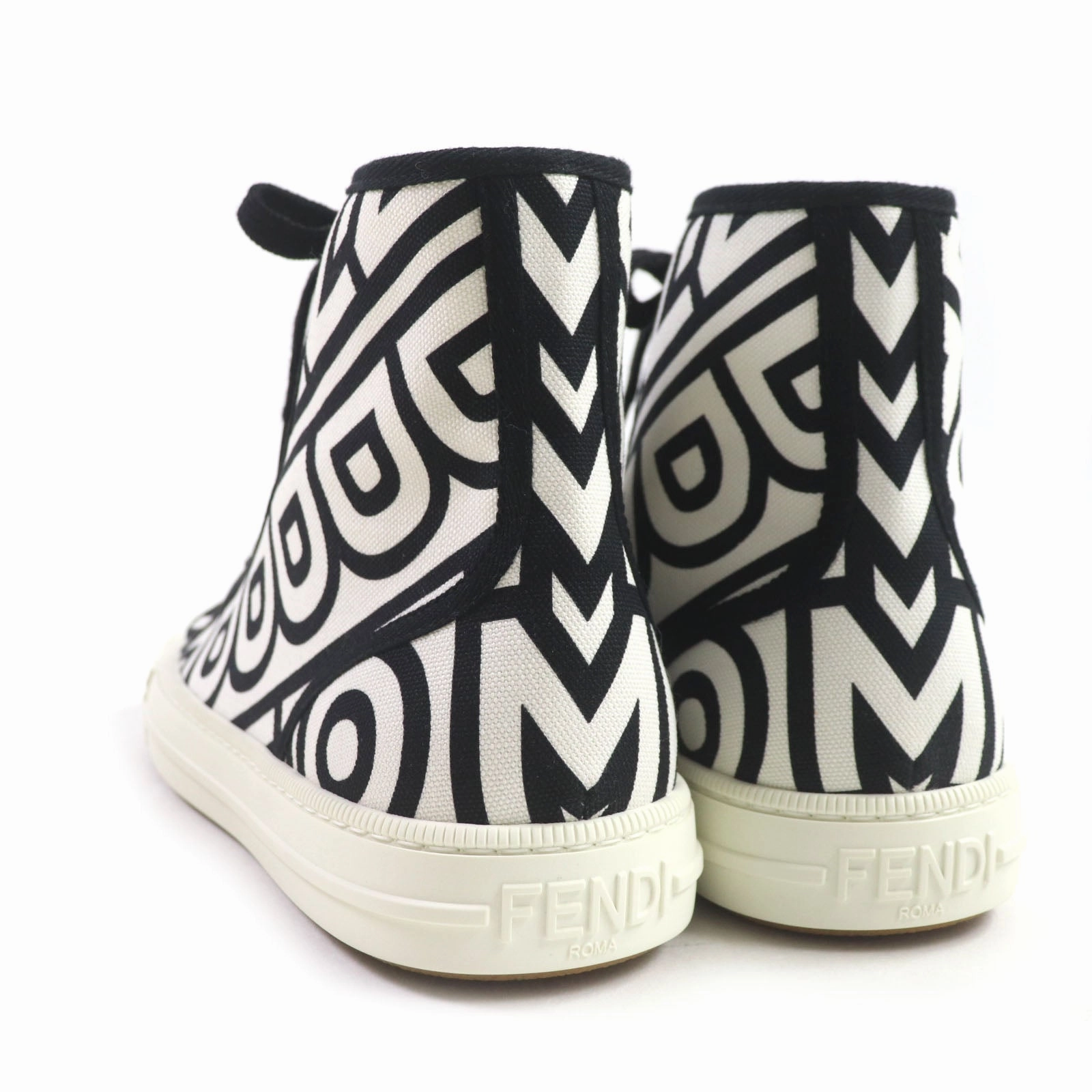 Rally Lockdown Casual Shoes Fendi Marc Jacobs Canvas High Cut Sneakers Black White