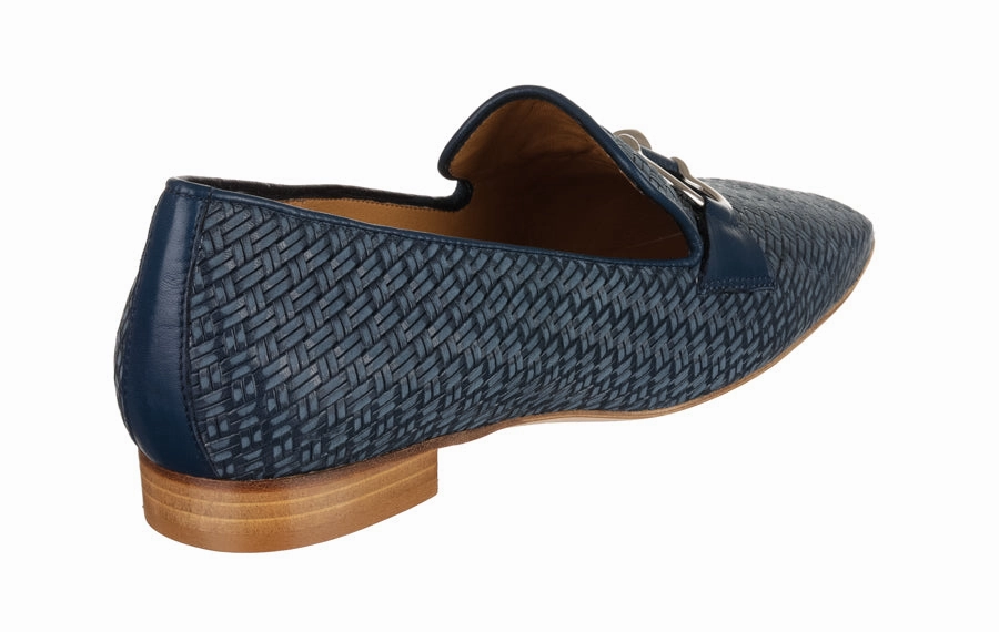 Mdf Bliss Navy Loafers With Pearls