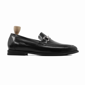Gliwice - Men's Black Box Leather High Shine Loafer Slide On Loafers