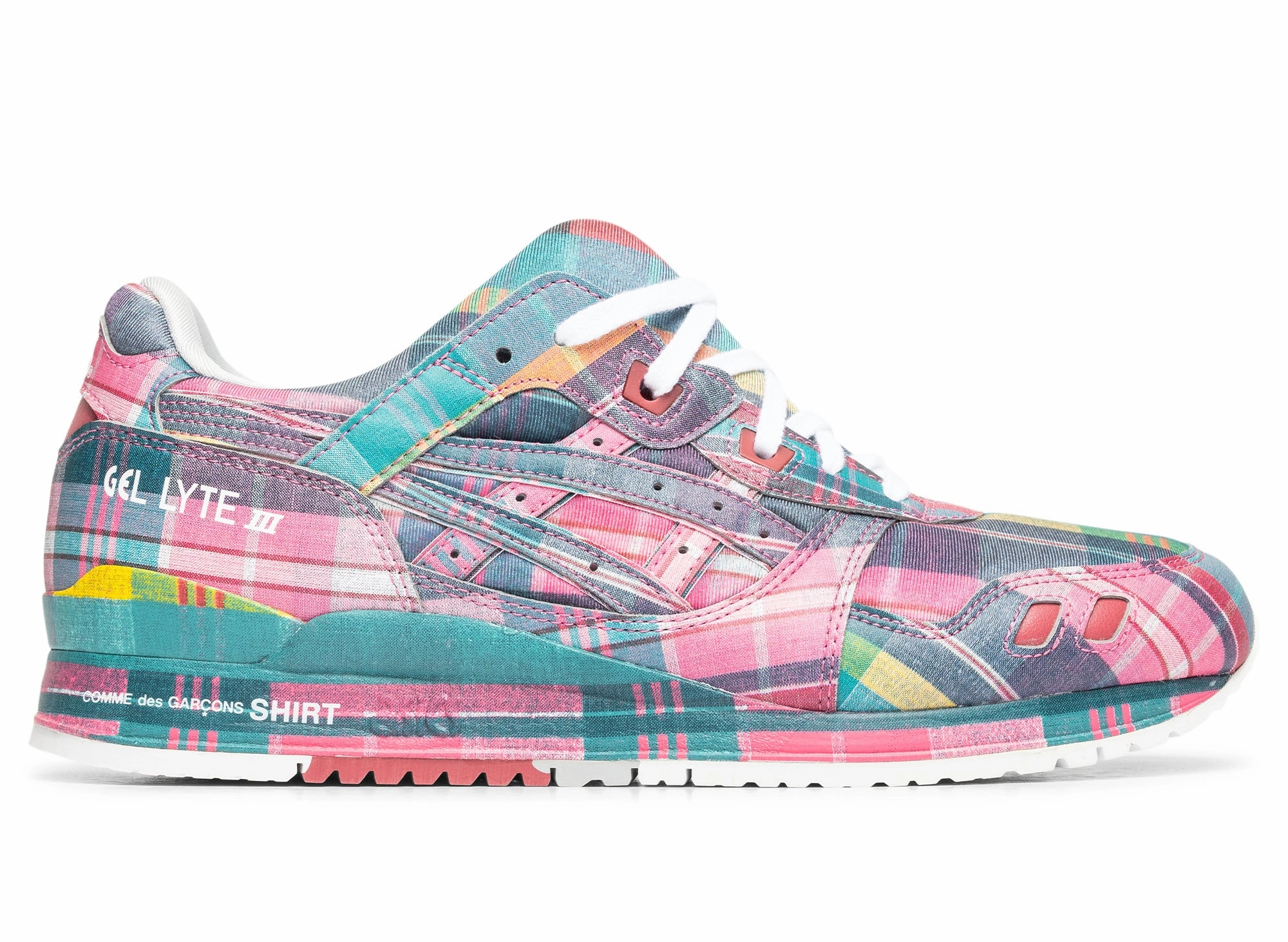 Asics Shoes In Uk Comme des Garons SHIRT x ASICS Gel Lyte III in Pink Plaid
