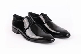 Irving Patent Leather Derby Shoes Johnston Murphy Hodges Plain Toe Oxford Casual Lace Up Shoe