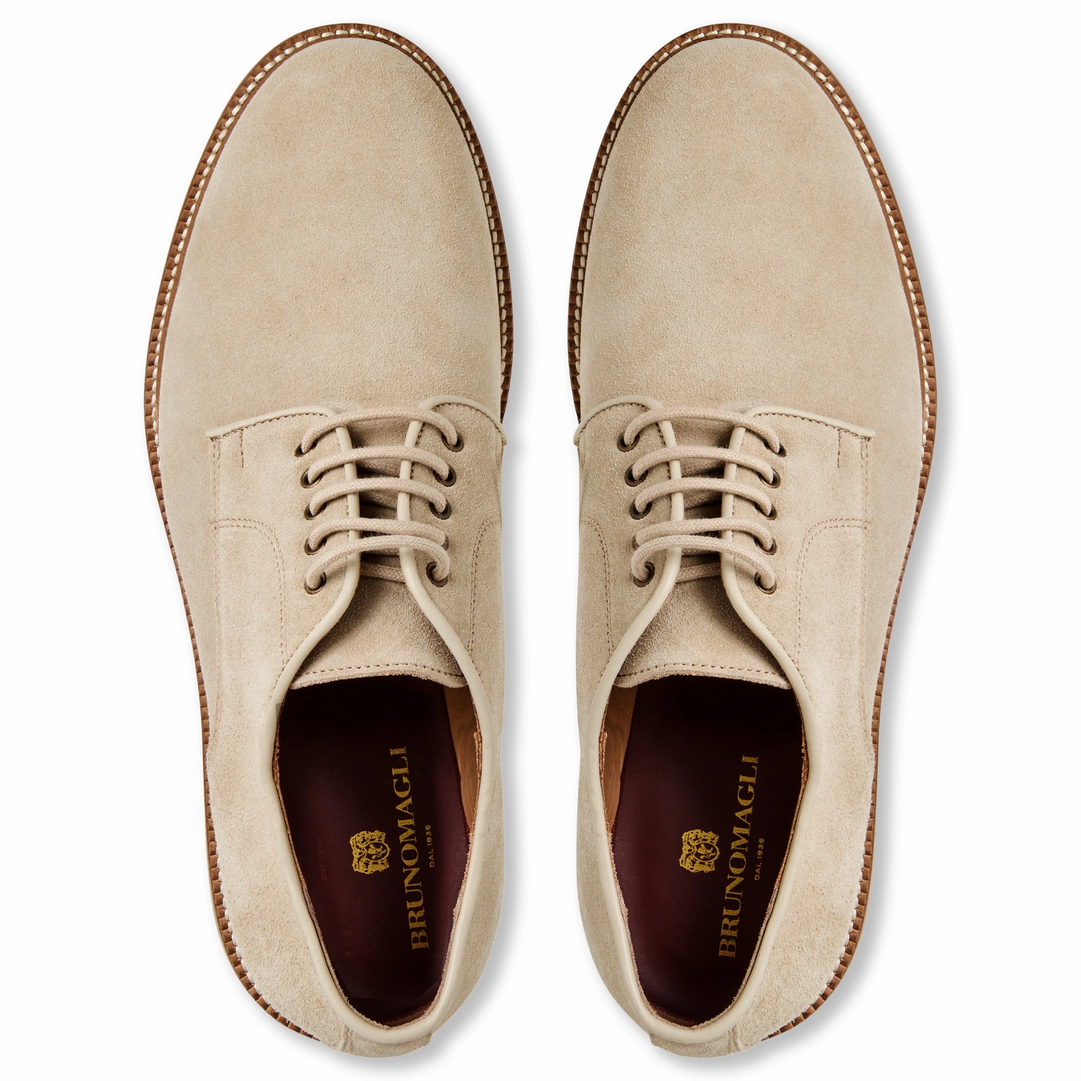 Dario Sand Suede Polished-leather Derby Shoes