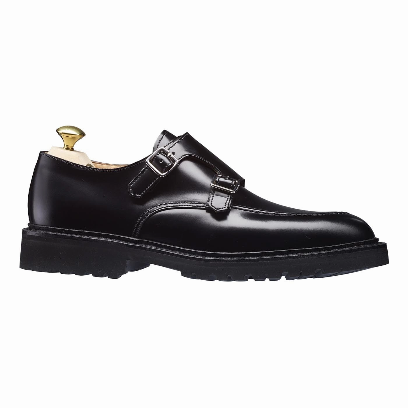 Black Leather Brogue Shoes Whitby Black Cavalry Calf