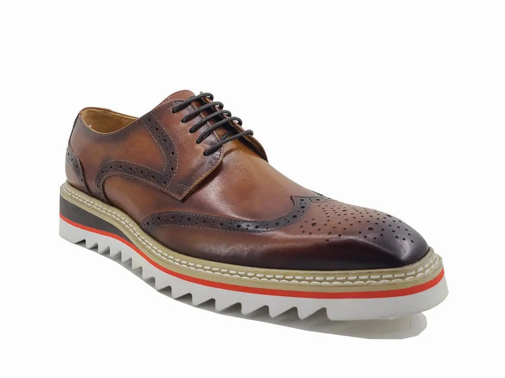Oxford Leather Dress Shoes Wing-tip Blucher style Oxford with ligtweight sole