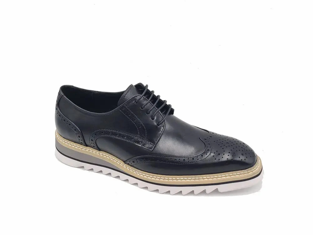 Wing-tip Blucher style Oxford with ligtweight sole Jeans And Oxford Shirt
