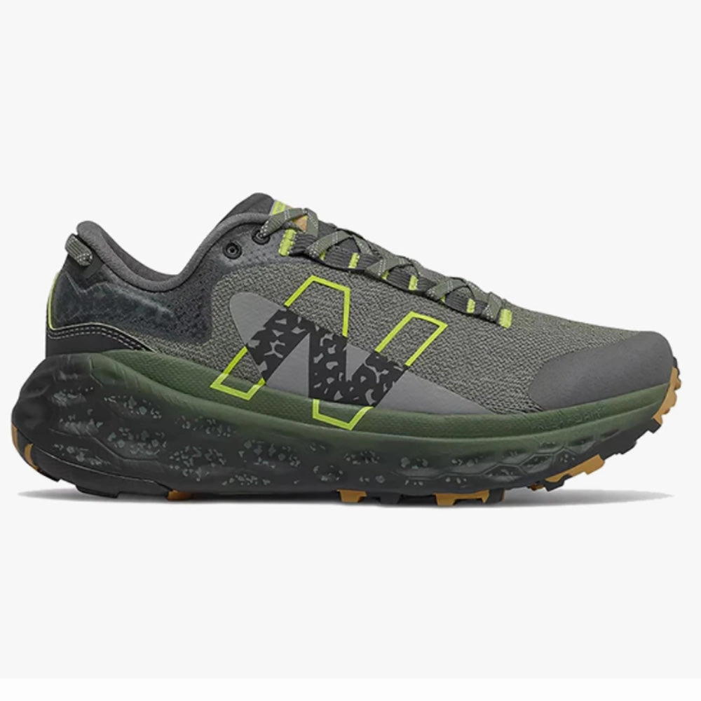 Men's New Balance Fresh Foam X Trail More v2, Norway Spruce/Sulphur Yellow, 8.5 D Medium Wide Trail Running Shoe