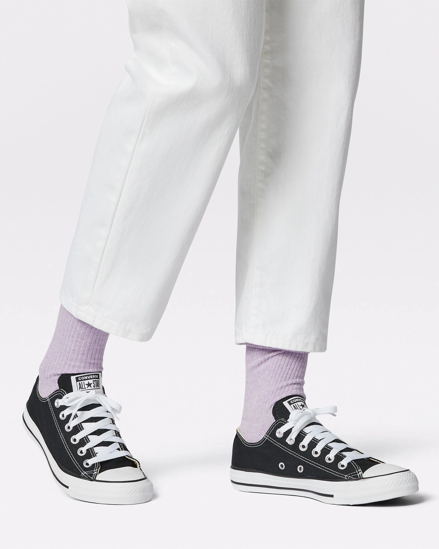 Converse Men's Chuck Taylor All Star Low Top Black/White Shoe Basketball Shoes Wide Feet