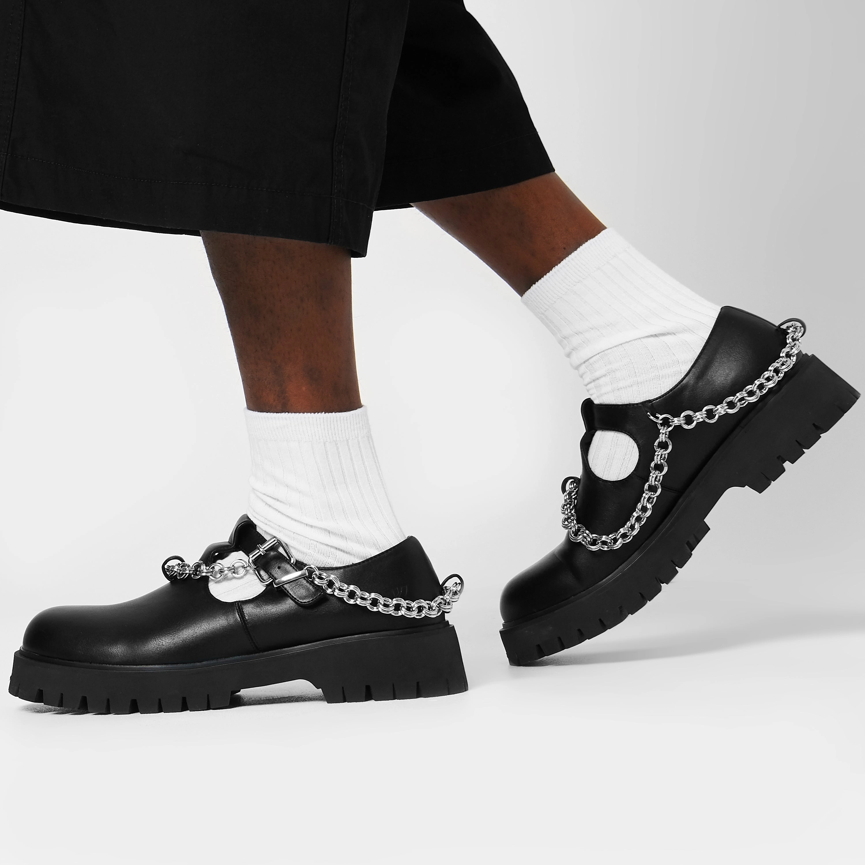 Cosmere Men's Chain Mary Janes - Black Coach Mary Janes Shoes