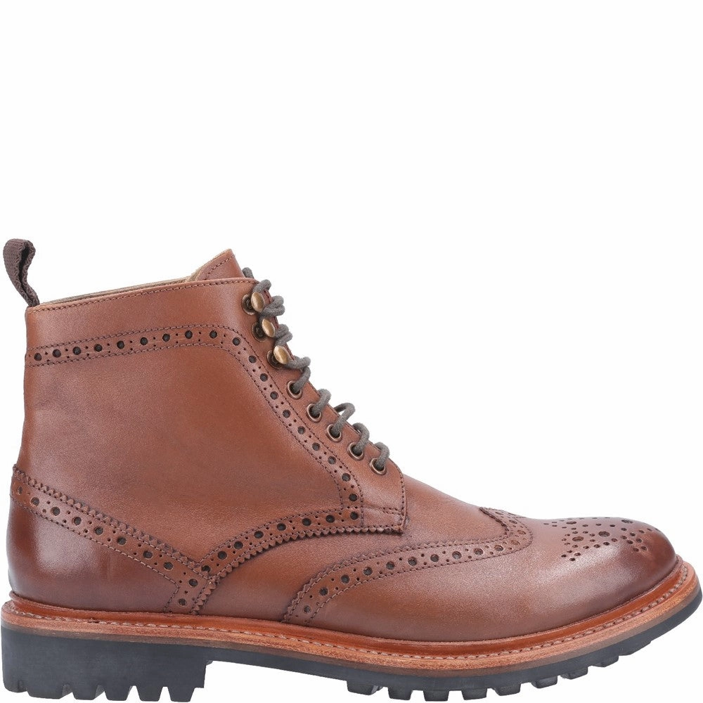 Black Brogues Cotswold Rissington Commando Goodyear Welt Boot