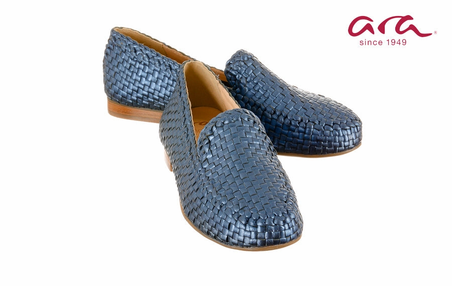 Cognac Penny Loafers Ara Corona Blue