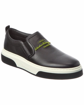Slip On Athletic Sneakers Ferragamo Leather Slip-On Sneaker
