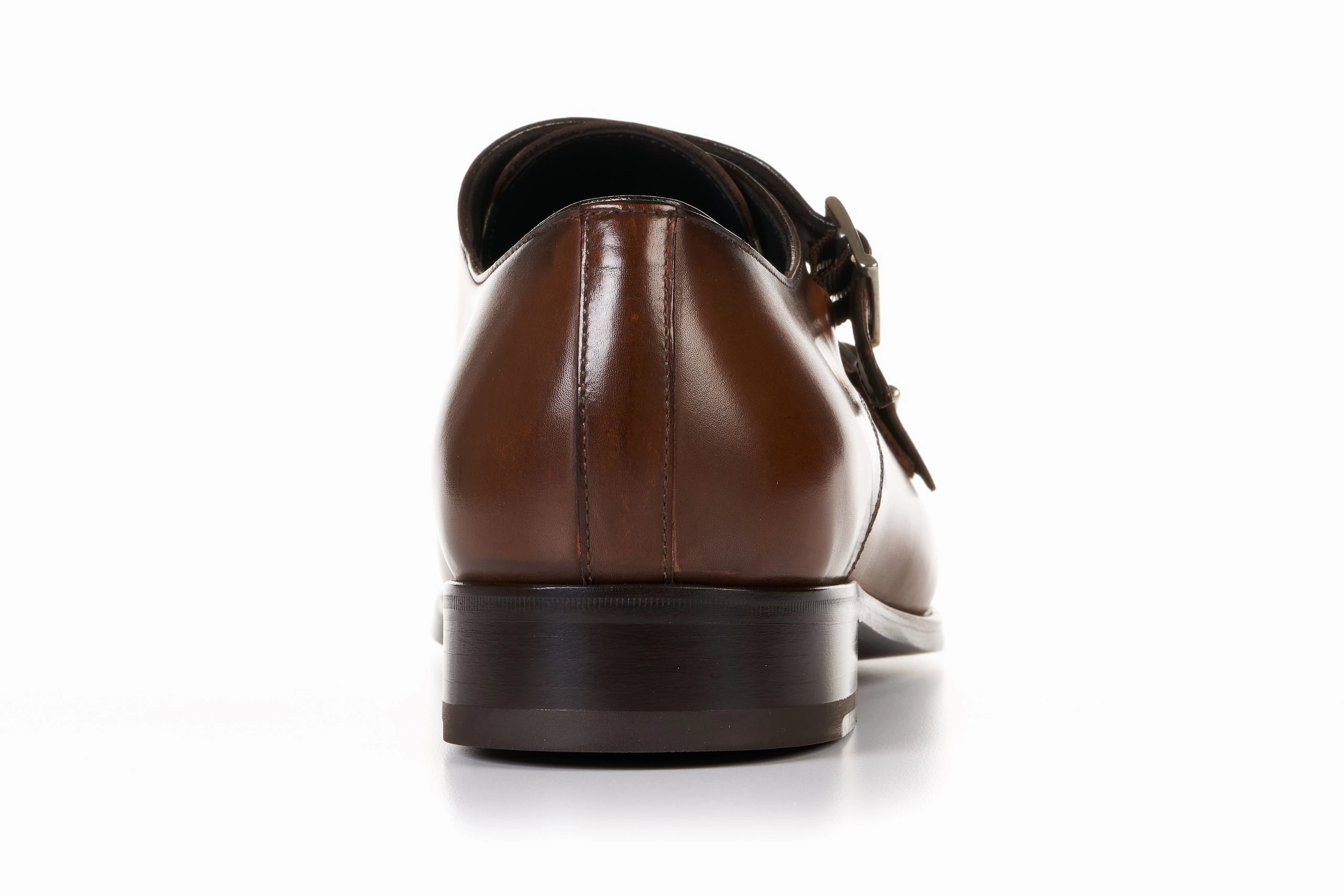 The Burton Double Monk Strap - Brown Oxford Brogue Heels
