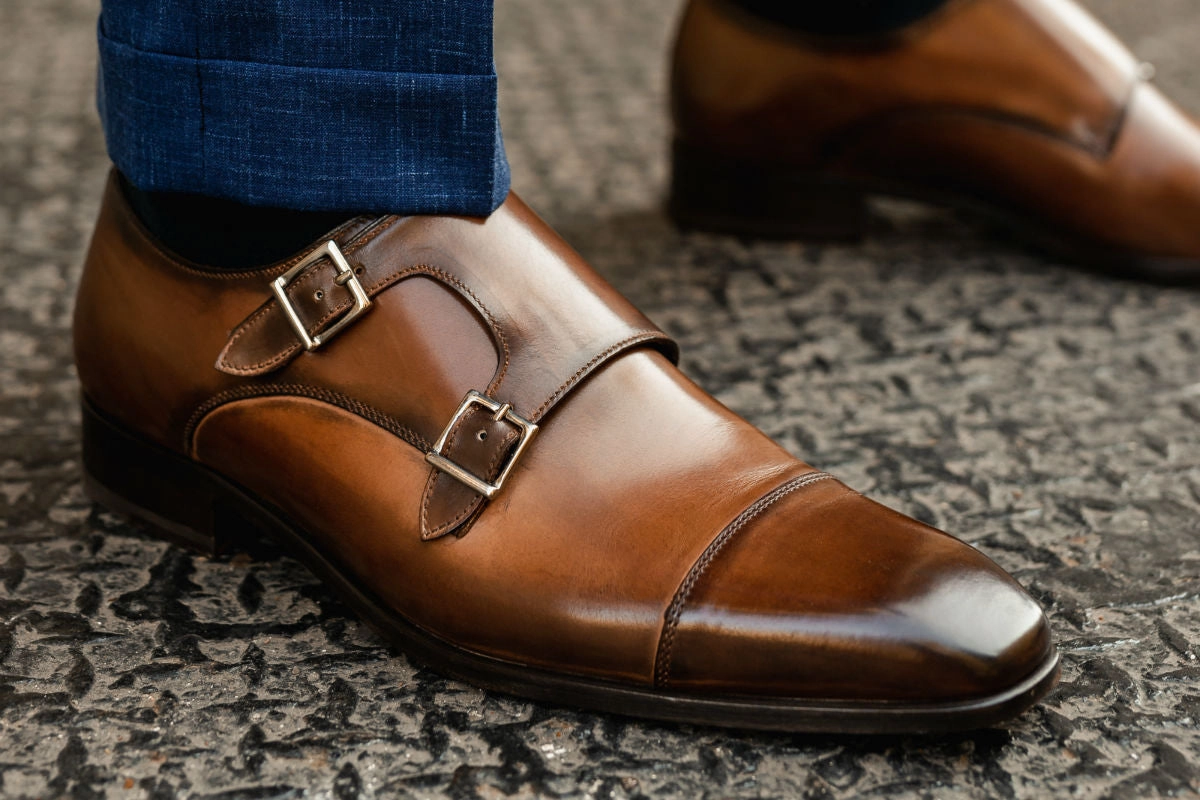 Brogue Shoes Reviews The Burton Double Monk Strap - Brown