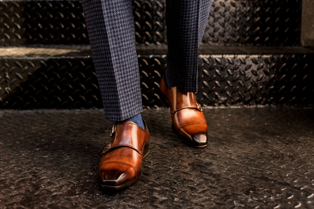 The Burton Double Monk Strap - Brown Semi Brogue Boots