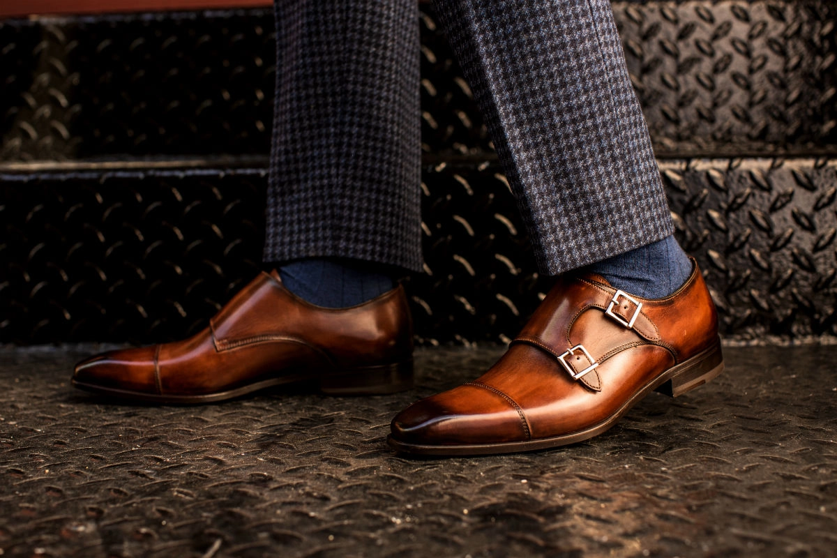 The Burton Double Monk Strap - Brown 501 Jeans With Brogues