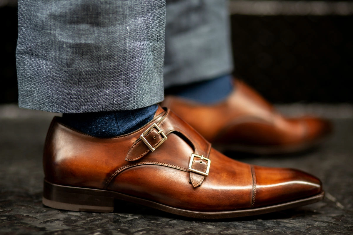 The Burton Double Monk Strap - Brown Irish Brogue Shoes