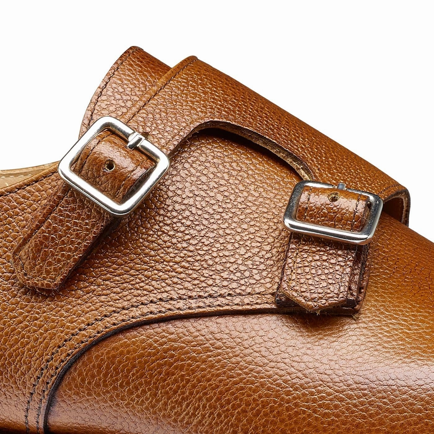 Leather Wingtip Brogues Lowndes Tan Pebble Grain