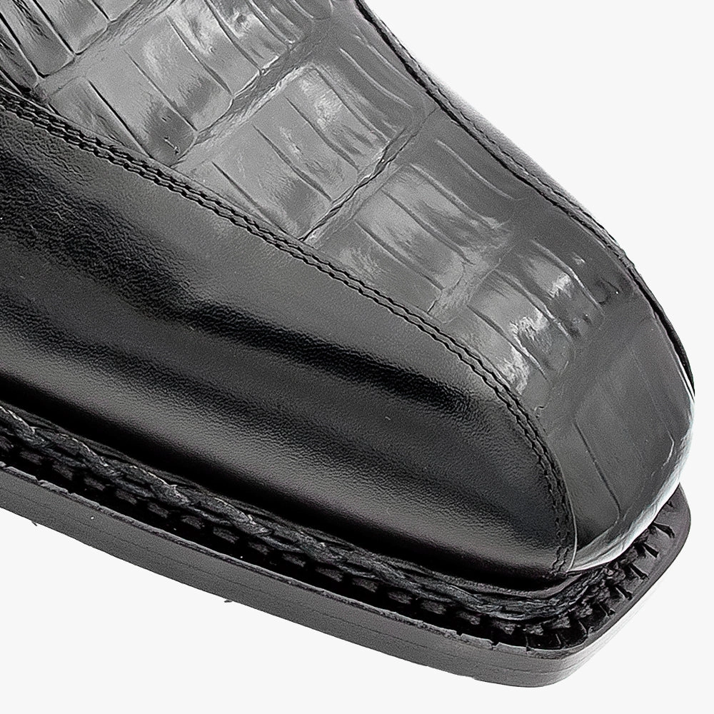 Leather Lace Up Derby Shoes Crocodile/Calf Derby